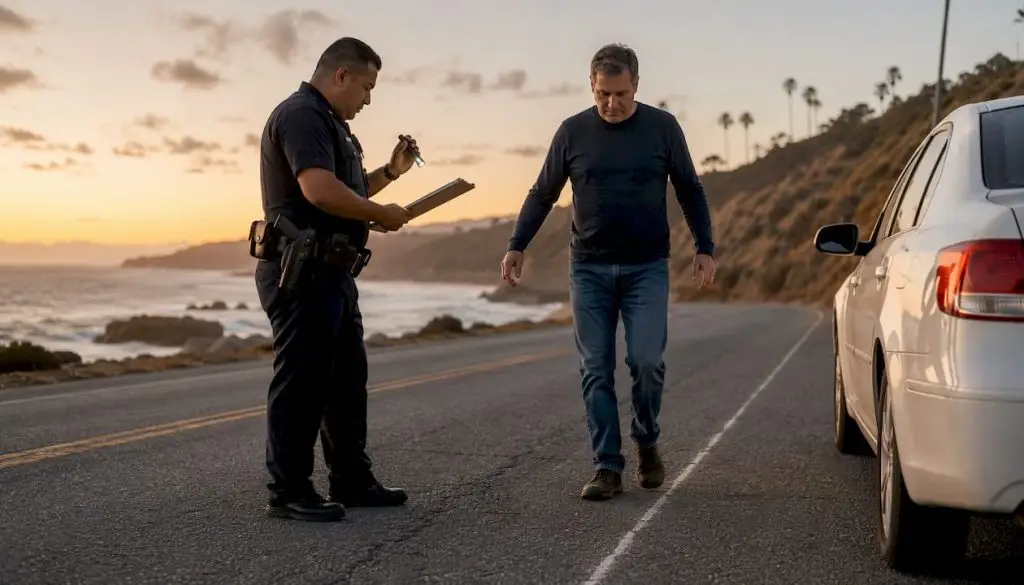Police administering roadside DUI test
